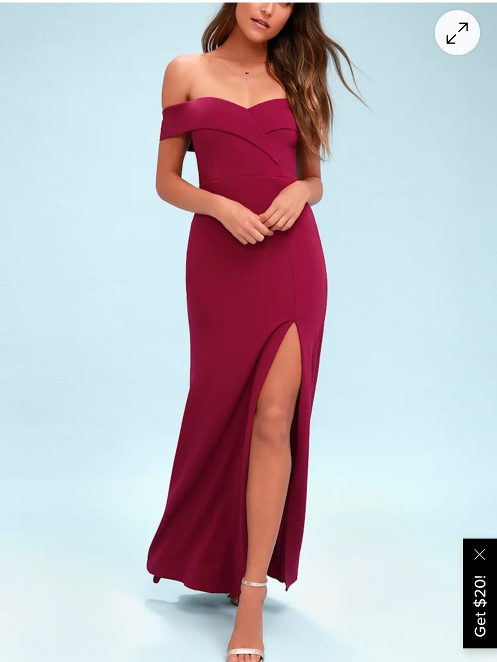 Lulu's Song of Love Magenta Off-the-Shoulder Maxi Dress